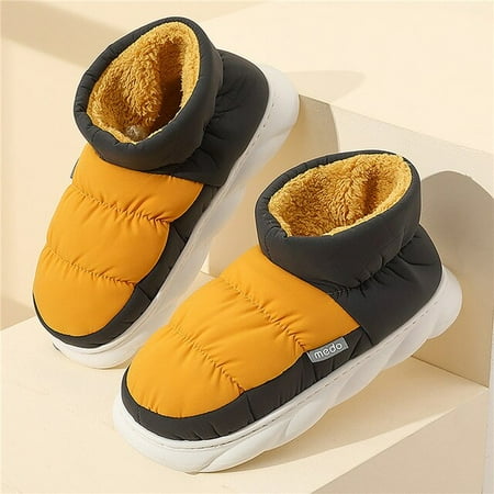 

PIKADINGNIS Winter Women Men s Plush Slippers Home Floor Unisex Thick Bottom Footwear Warm Cotton Snow Ankle Boots Couple Ladies Slippers