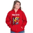 thumbnail image 4 of Santa Smurfette Too Cute Christmas Zip Hoodie Sweatshirt Women Brisco Brands S, 4 of 6