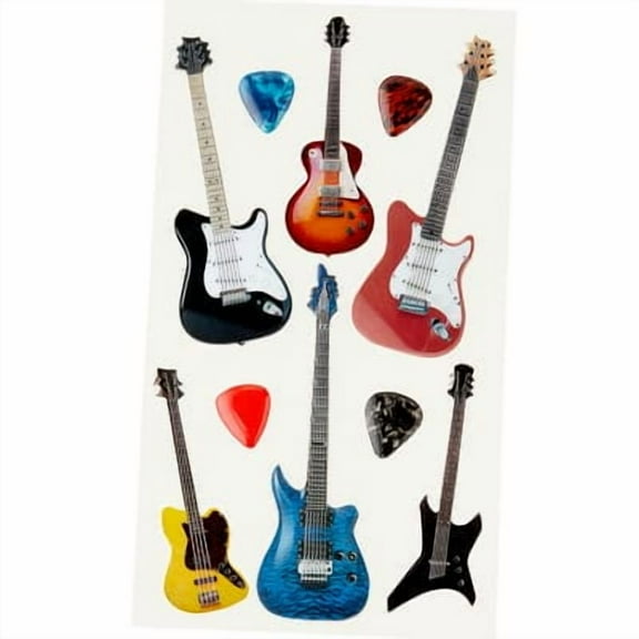 12 Pack: Electric Guitar Stickers by Recollections