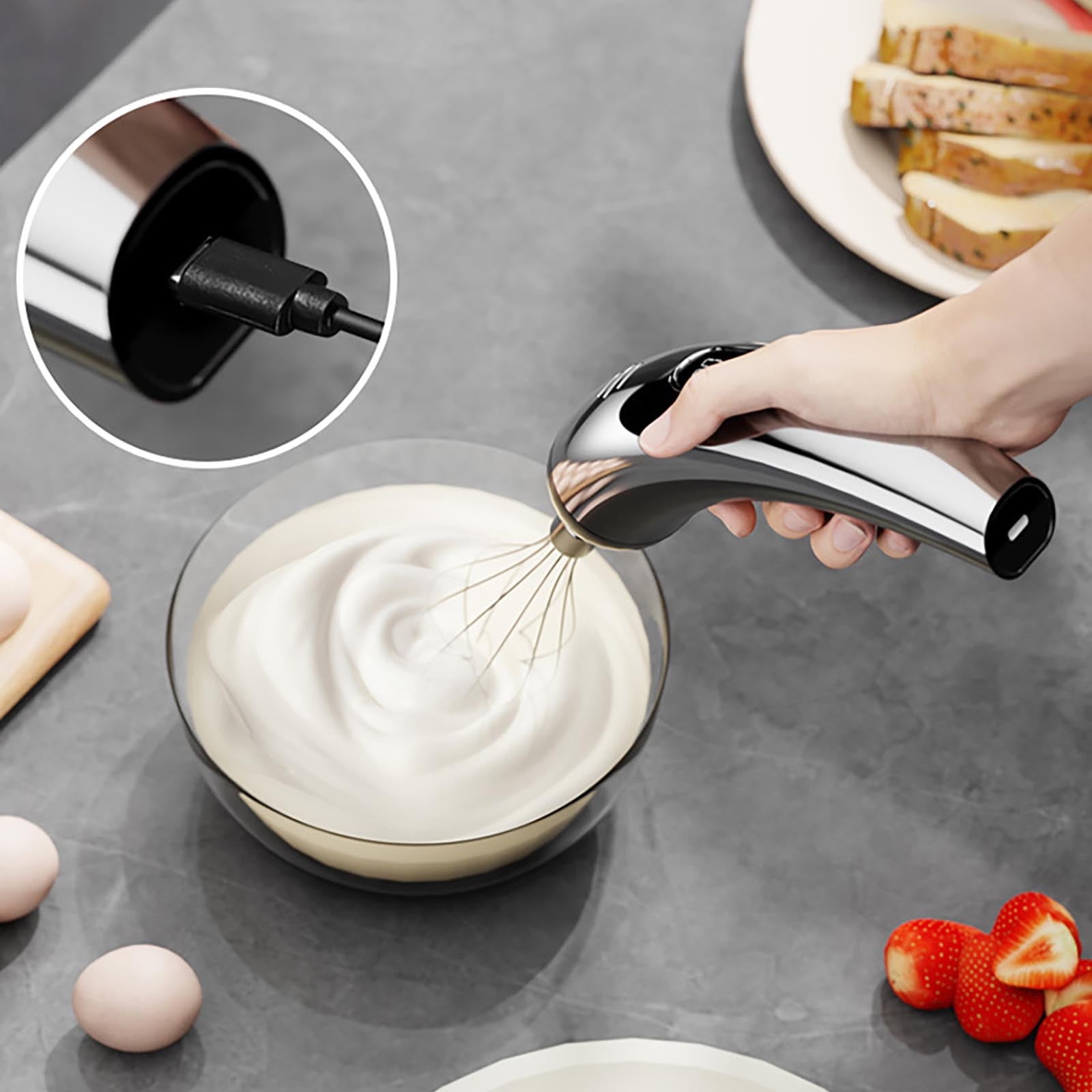 Specollect 4 Pcs Wireless Hand Mixer, Rechargeable Portable Egg Beater for Baking, for Cake Cream Eggs Batter Kitchen Cooking