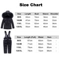 thumbnail image 4 of Kids Winter Puffer Jacket and Bib Snowpants - 2-Piece Snowsuit Ultralight Skisuit Set,Black,M, 4 of 8