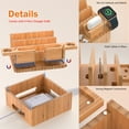 thumbnail image 2 of Pezin & Hulin Bamboo Charging Station Organizer for Multiple Devices (Included 5-Port USB Charger, 5 Cables, 2 Earbuds & Watch Stand), Desktop Stations for Cell Phone, Tablet, 2 of 8