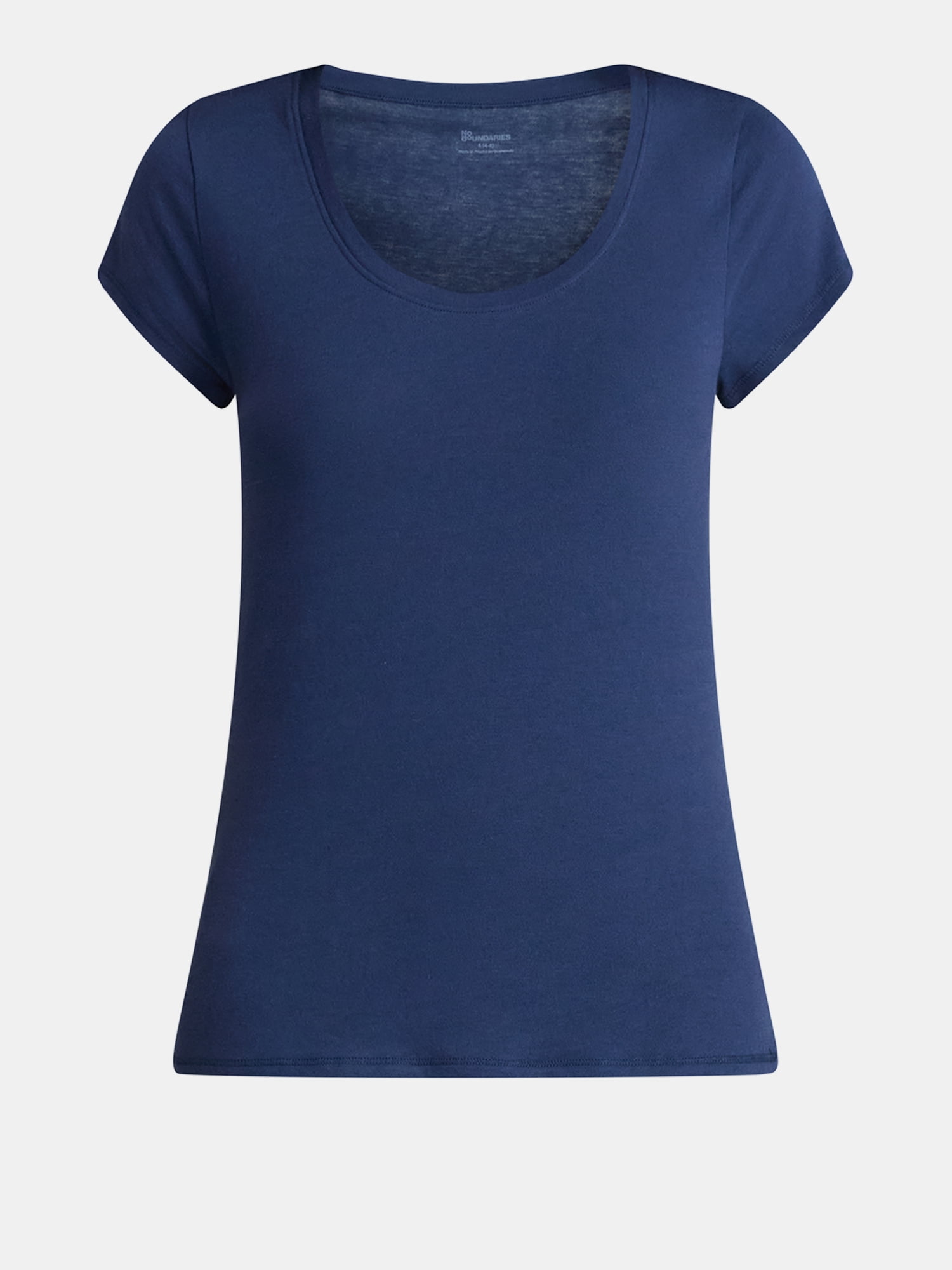 No Boundaries Scoop Neck Tee with Short Sleeves, Women's