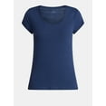 thumbnail image 5 of No Boundaries Scoop Neck Tee with Short Sleeves, Women's, 5 of 5