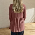 thumbnail image 4 of Diufon Women's Maternity Tops Soft Long Sleeve Pregnancy Tunic Blouses Crew Neck Striped Knitted Sweater Top, 4 of 7