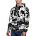 thumbnail image 3 of Uemuo Psychedelic Skull Illusion Art Pattern Men's Hoodie - Casual Pullover Hoodie with Kangaroo Pocket, Stylish Hooded Sweatshirt for Everyday Wear-XX-Large, 3 of 7