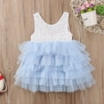 thumbnail image 2 of Robe Bébé Fille Nouveau-Né Dentelle Florale Dos Creux Robe d'Été Multi-Couches Tutu en Maille Robe Princesse Blanche 2-3 Ans, 2 of 4