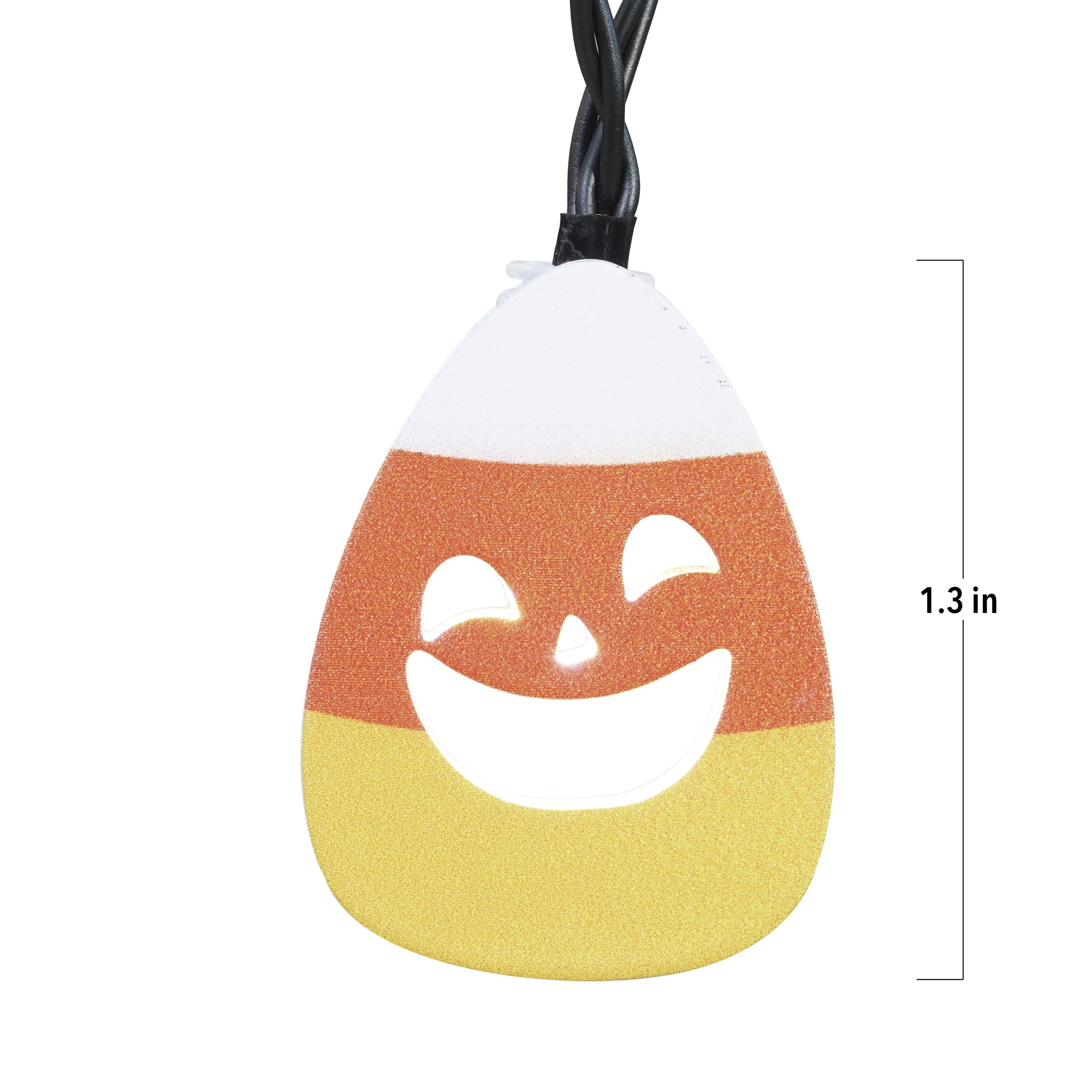 Indoor 10-Count LED Metal Candy Corn String Lights, Cool White, 4.5', Halloween by Way To Celebrate