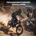thumbnail image 2 of Qlife Spark Plus Electric Dirt Bike for Adults, 1000W Motor 52V 20AH, 28 MPH, 20" Fat Tire Electric Motorcycle with Full Suspension, 7 speed Electric Mountain Bike (Blue), 2 of 5