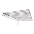 thumbnail image 5 of Awntech 12 Ft Destin Right Motorized Heavy Duty Patio Retractable Awning with Protective Hood (144in x 10.38in x 120in), Gray/White Stripe, 5 of 9