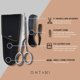 thumbnail image 5 of ONTAKI 5 tijeras alemanas para barba y bigote – 2 peines (peine para barba + peine para bigote) con bolsa de transporte – Tijeras para recortar barba forjadas a mano con reposamuñecas (plata (acero al, 5 of 7