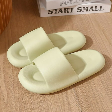 

CoCopeaunt Solid Color Cute Bow Women s Slippers Thick Sole Comfortable Non-Slip Sandals Bathroom Indoor Couple Slippers New Summer 2022