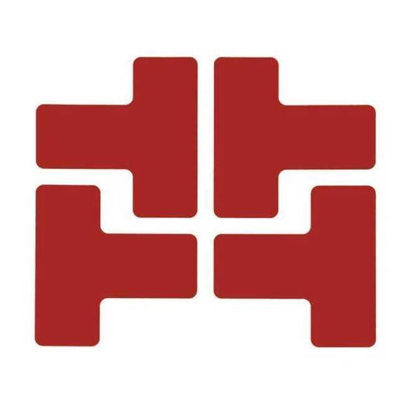 Brady Floor Tape,Red,2 inx5 in,T,PK20 104436