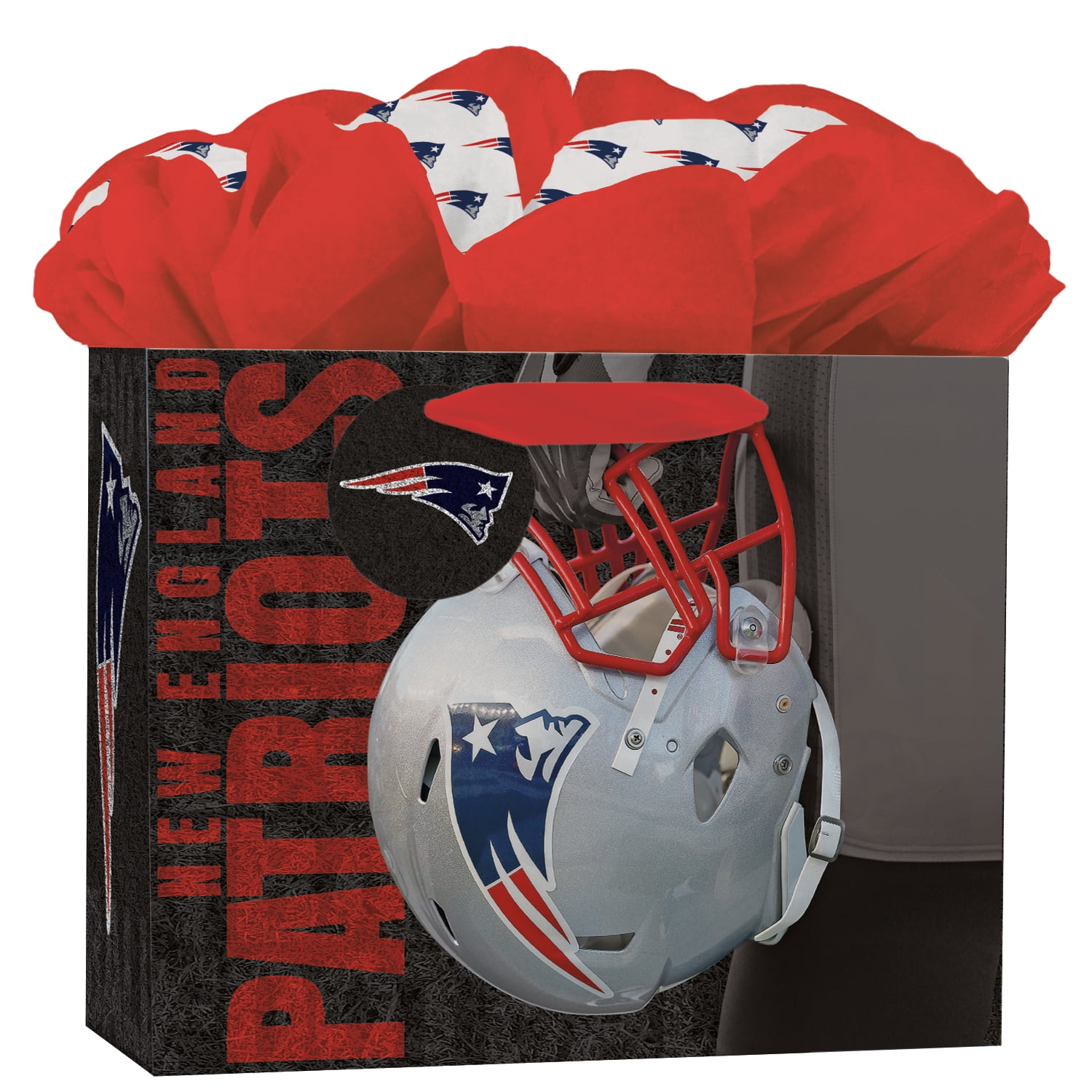Gogo Gift Bag All In One New England Patriots Medium Tissue Paper Included!