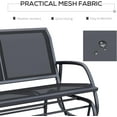 thumbnail image 4 of PetFurnishn  2-Person Outdoor Glider Bench, Patio Double Swing Rocking Chair Loveseat w/Powder Coated Steel Frame for Backyard Garden Porch, Black, 4 of 9