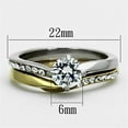 thumbnail image 2 of Two-Tone IP Gold (Ion Plating) Stainless Steel Ring with AAA Grade CZ in Clear for Women Clear Stone Color Style TK1280 Size 10, 2 of 4