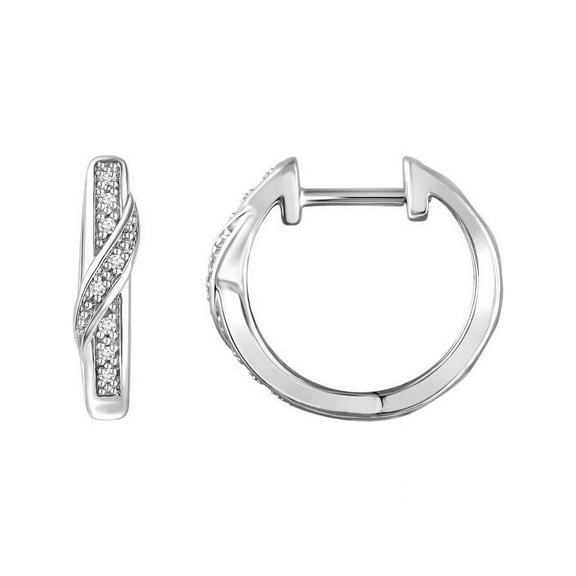 14K White .05 CTW Diamond Hoop Earrings in 14k White Gold
