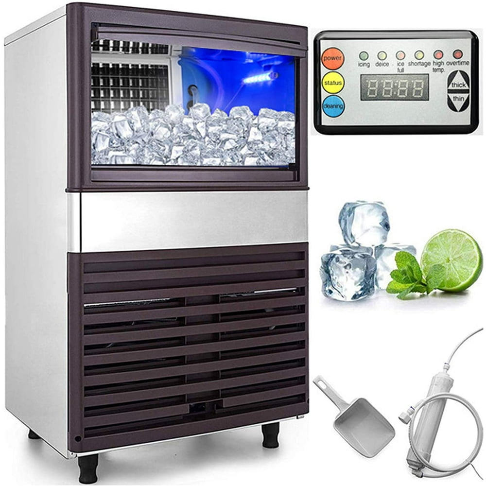 VEVOR 110V Commercial Ice Maker 110 LBS/24 H Stainless Steel with 44lbs