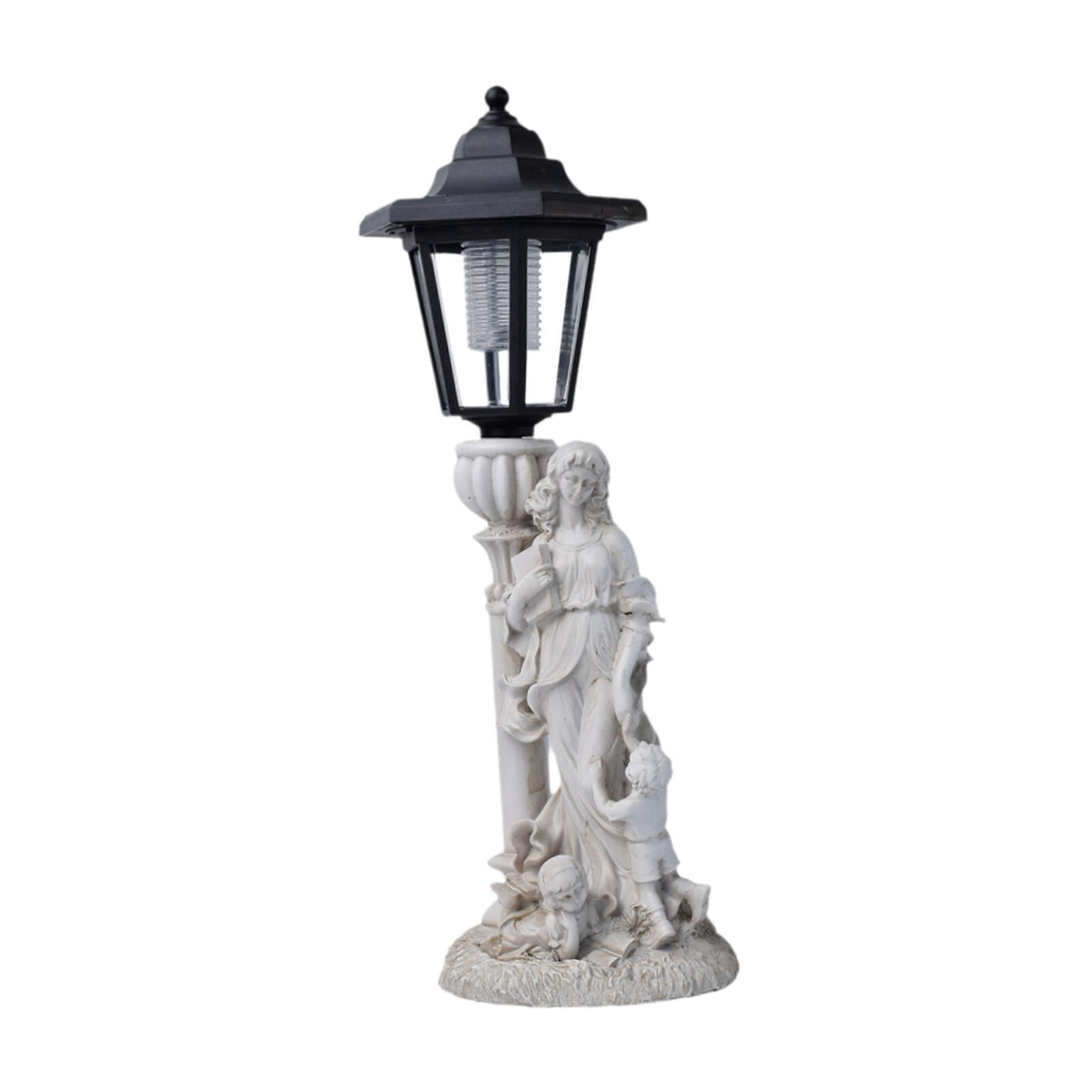 figatia Garden Mom and Children Statue Yard Art Sculpture with Solar Light Housewarming Gift Backyard Decoration for Garden Courtyard