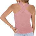 thumbnail image 5 of Sleeveless Halter Women Criss Cross Slim Knit Tank Tops, 5 of 6