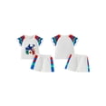 thumbnail image 2 of BemeyourBBs Kids Patriots Soccer Jersey Toddler Baby Boys Football Outfits Soccer Printed Contrast Colors Short Sleeves T-shirt And Elastic Shorts Set Toddler 2 Piece Summer Outfits, 2 of 9