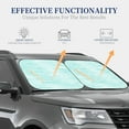 thumbnail image 4 of Bingfone Blue Bright Windshield Sun Shade 2-Piece Foldable Car Front Window Sunshade For Most Sedans Suv Truck - Auto Sun Blocker Visor Protector Blocks Max Uv Rays - Large, 4 of 7
