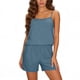 thumbnail image 3 of TaTaai Women's Casual Summer Set Solid Color Linen-Like Adjustable Camisole and Elastic Waist Shorts Two Piece Matching Outfit for Daily and Travel Wear Gift, 3 of 7