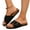 Black, variant on Cork Flats Slides Sandals for Women 2025 Summer Beach Fashion Buckle Memory Foam Slip on Slippers