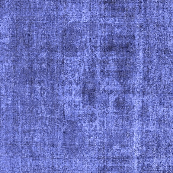 Ahgly Company Machine Washable Indoor Square Oriental Blue Industrial Area Rugs, 5' Square