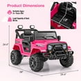 thumbnail image 3 of Gymax 12V Kids Ride on Truck Car w/Remote Control Threaded Wheels 3 Speeds LED Lights Pink, 3 of 8
