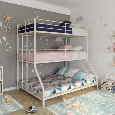 DHP Metal Triple Bunk Bed TwinTwinFull White