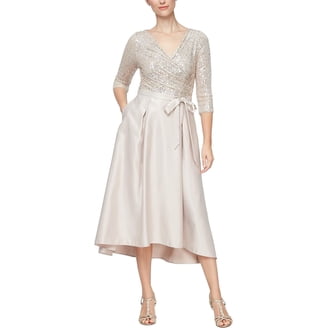 Alex Evenings Short Embroidered A-line Dress, Short Sleeve, Knee Length,  Women's - Walmart.com