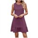 thumbnail image 2 of mfyjkho Vestidos midi para mujer, Vestido de patchwork con cuello redondo, sin mangas y liso para mujer Vestidos de otoño m, 2 of 7