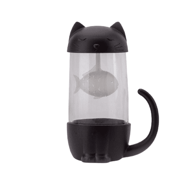 xiaxaixu 280 ml Cute Cat Shape Glass Cup Tea Filter Cup Glass Strainer