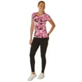 thumbnail image 2 of Womens Long Length V-Neck Camouflage T-Shirt, Pink Camo, 2 of 3