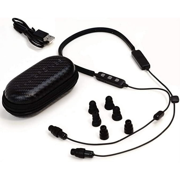 Plugfones Earphones Wireless Bluetooth Replaceable Tip, Black