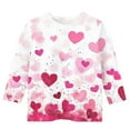 thumbnail image 3 of Cethrio Girls Valentine's Day Tops, Casual Crew Neck Gifts 3/4 Sleeve Girls T-Shirts Hot Pink Size 3-4 T, 3 of 4