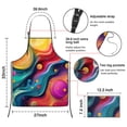 thumbnail image 3 of Colorful Tie Dye Flow Ball Pattern Apron-Garden Aprons for Women with Pockets-Cotton Linen Waterproof Kitchen Cooking Gardening Aprons Adjustable for Kitchen,Cooking,BBQ and Salon 33x27 Inch, 3 of 7