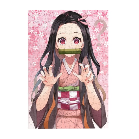 Demon Slayer Kamado Nezuko 300 Piece Puzzles,Wooden Jigsaw Puzzle,Home Decor Birthday Party Gift,Fun And Challenging Family Games