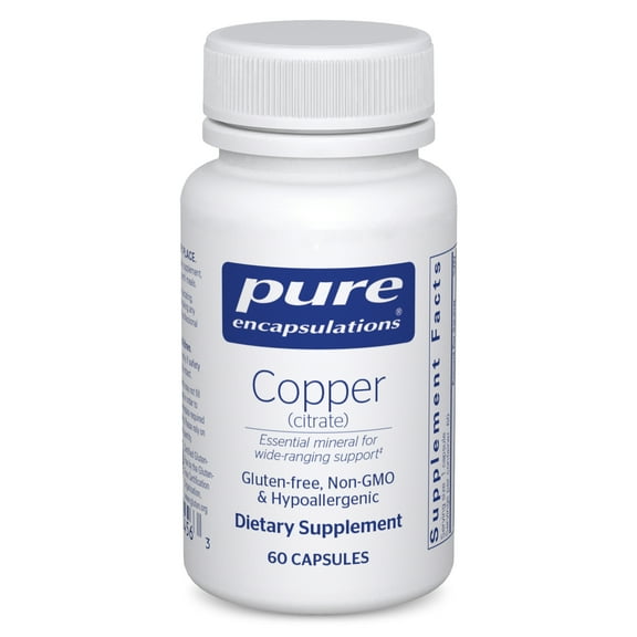 Pure Encapsulations Copper (Citrate) | Highly Bioavailable Form of Copper | 60 Capsules