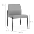thumbnail image 4 of Mystic Reception Waiting Room Armless Guest Chair / Charcoal Steel / Blue, 4 of 5