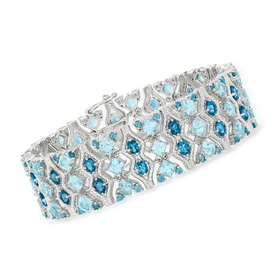Ross-Simons 26.75 ct. t.w. London and Sky Blue Topaz Bracelet in Sterling Silver, Women's, Adult