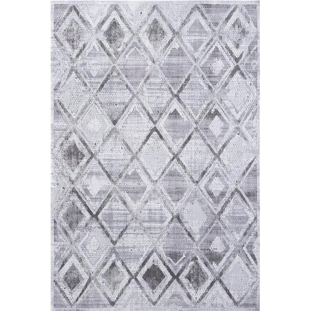 Dynamic Rugs MO7101666190 6 ft. 7 in. x 9 ft. 6 in. Mosaic 1666 Rectangle Contemporary Area Rug - 190 Grey & Cream