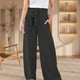 thumbnail image 5 of Pantalones Elegantes Pantalones plisados ​​cómodos de lino de algodón Traje de dama de oficina de estilo bohemio suelto para damas Ygjytge para Mujer Negro T XXL, 5 of 7