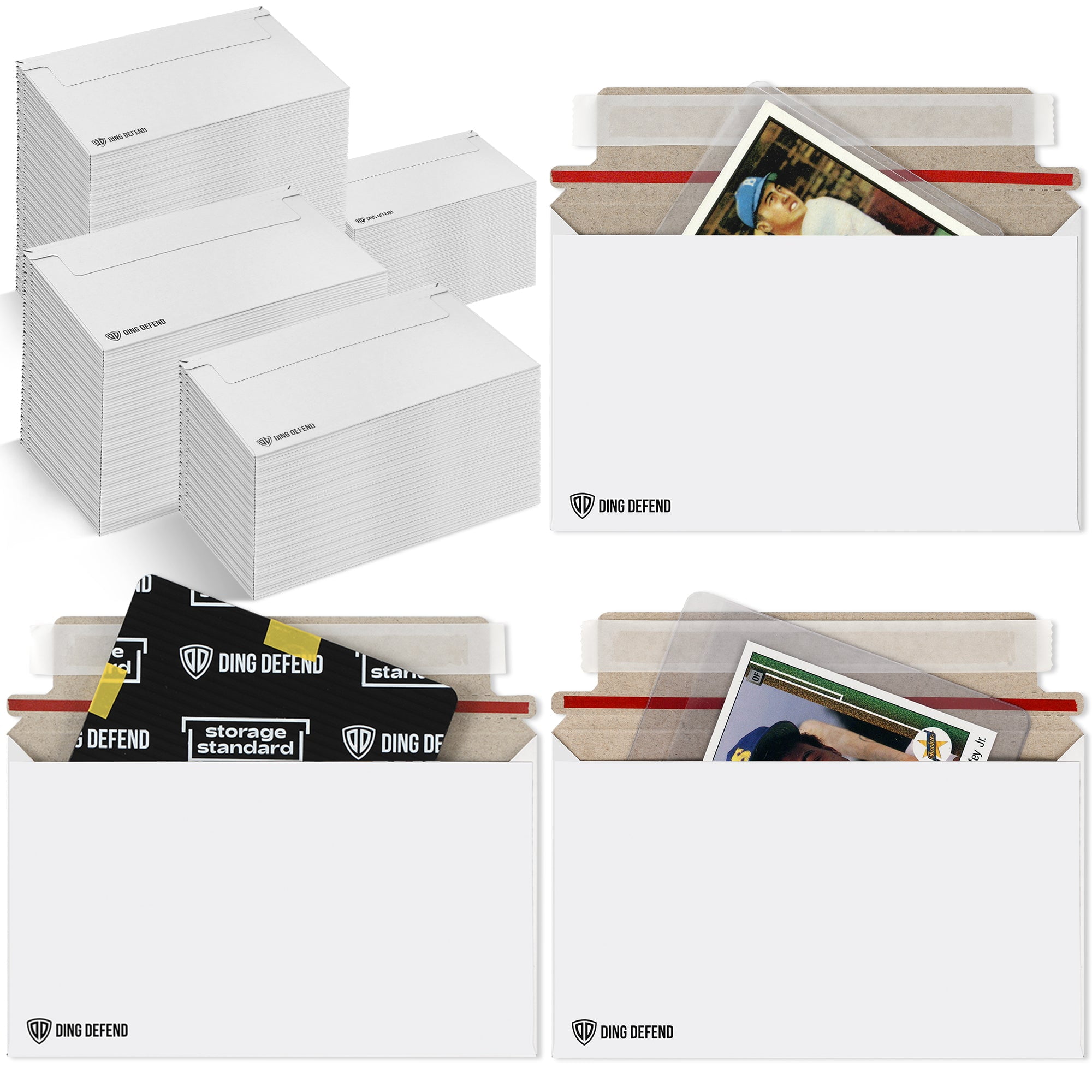 Storage Standard Card Shipping Envelopes, White - 510 Pack - 7 x 4.35 Inches Self-Adhesive Trading Cards, Perfect Fit for Semi-Rigid Sleeves, Top Loaders & Ding Defend Protectors