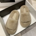 thumbnail image 4 of Pantufla Zapatillas Mujer Acogedoras Punta Abierta Felpa Espuma Viscoelástica Suministros para el Hogar (40) Marrón oscuro marrón Likrtyny Tenis De Mujer Tenis De Hombre, 4 of 8