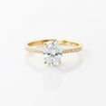 thumbnail image 2 of Jewelerix Classic Moissanite Anniversary Ring Oval Cut Handmade Engagement Ring White Gold Vermeil Pave Solitaire Wedding Ring, 2 of 6