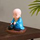thumbnail image 5 of Novedad Bobblehead Toy Budista Monje Adorno Estatuas en miniatura Muñeca Artesanía Figuras Juguete solar Figuras de baile con energía solar para coleg , B B Baoblaze Figura de baile muñeca, 5 of 8