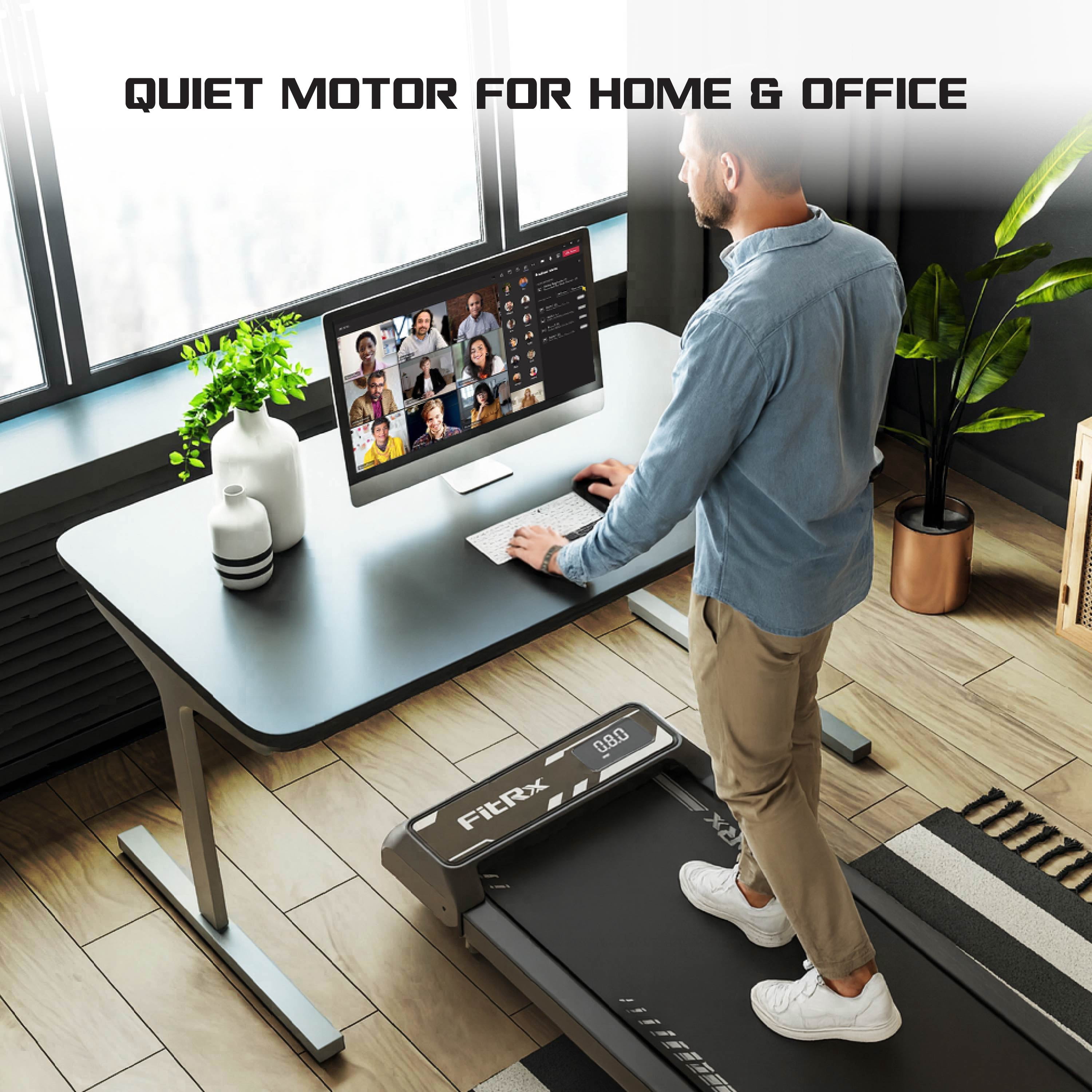 FitRx Pacer Walking Pad, 265lbs Capacity Incline Under Desk Walking Pad with Bluetooth Connectivity and Remote Control for Home and Office