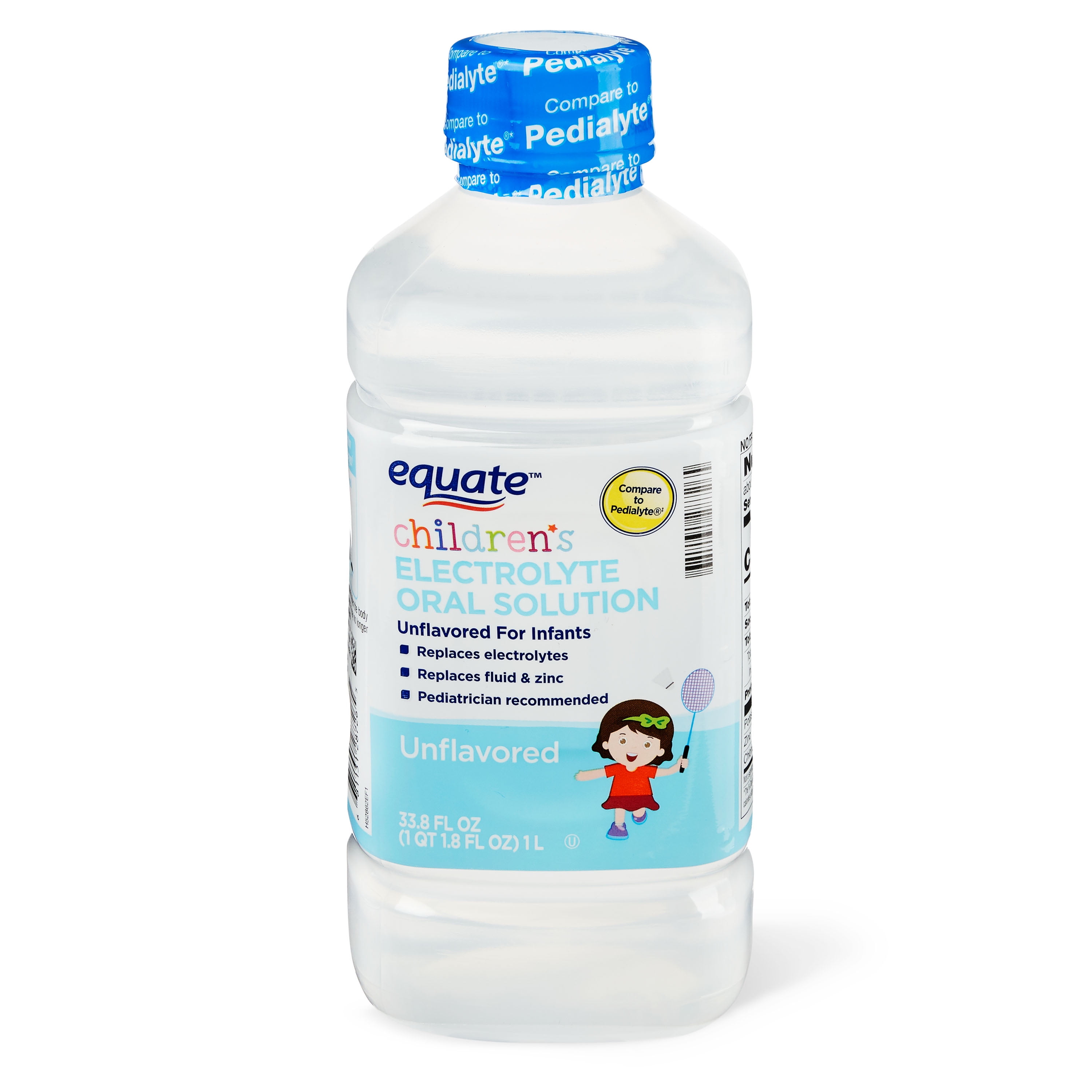 Equate Children's Unflavored Electrolyte Oral Solution Liquid, 33.8 fl